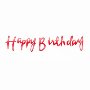 Напис картонний Happy Birthday прописом Червоний 1,5 метра