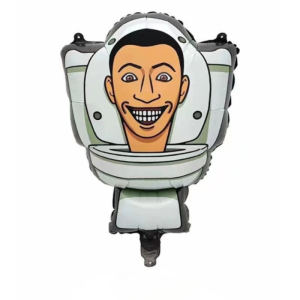 Куля фольгована фігурна 43х65 см Skibidi Toilet Скібіді туалет Сірий Китай