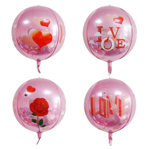 Куля фольгована сфера 22" 55 см з малюнком Love Рожевий Китай