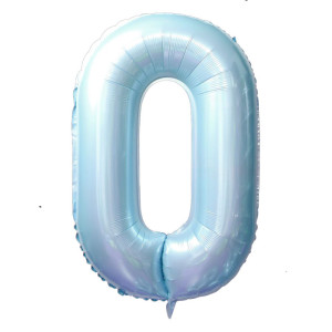 Куля фольгована Цифра 0 Металік 40" 100 см Блакитний Fungram Китай Уп