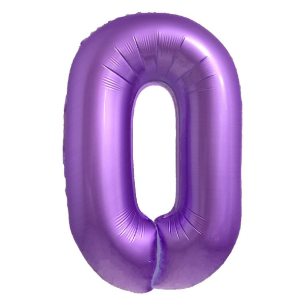 Куля фольгована Цифра 0 Металік 40" 100 см Фіолетовий Fungram Китай Уп