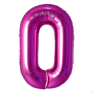 Куля фольгована Цифра 0 Металік 40" 100 см Фуксія Fungram Китай Уп