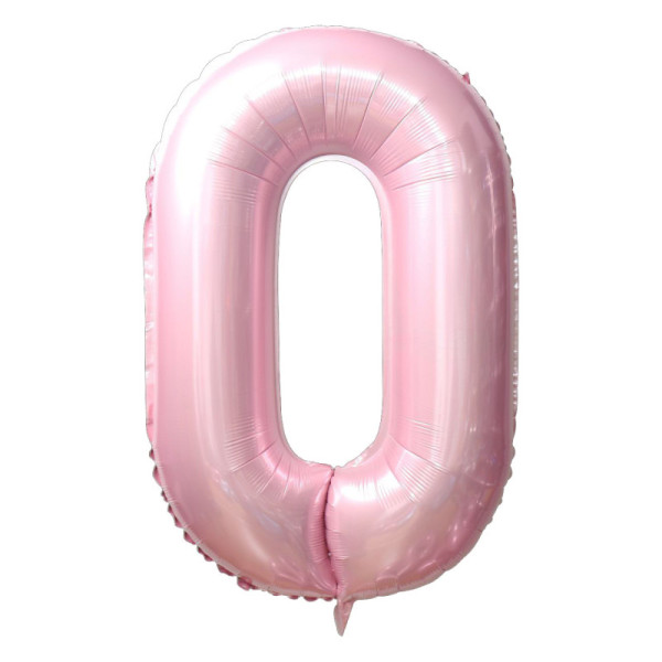 Куля фольгована Цифра 0 Металік 40" 100 см Пудровий Fungram Китай Уп