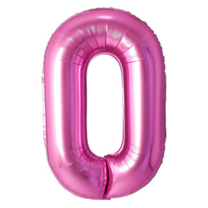 Куля фольгована Цифра 0 Металік 40" 100 см Рожевий Fungram Китай Уп