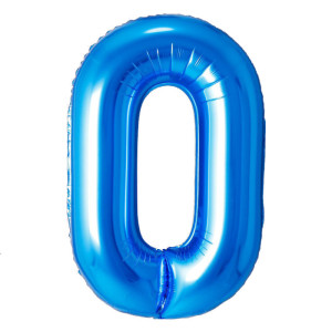 Куля фольгована Цифра 0 Металік 40" 100 см Синій Fungram Китай Уп