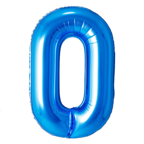 Куля фольгована Цифра 0 Металік 40" 100 см Синій Fungram Китай Уп