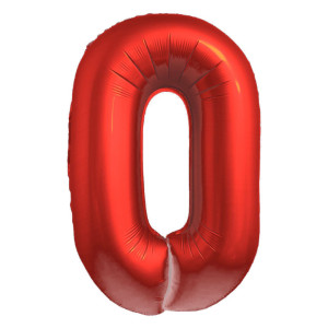 Куля фольгована Цифра 0 Сатин 40" 100 см Червоний Fungram Китай Уп