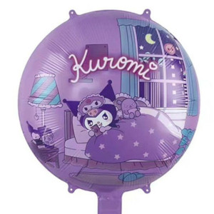 Куля фольгована кругла 18" 45 см з малюнком Куромі Фіолетовий Китай