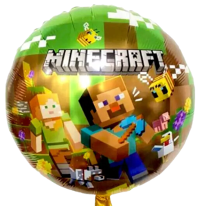 Куля фольгована кругла 18" 45  см з малюнком Minecraft Майнкрафт піксель Коричневий Китай