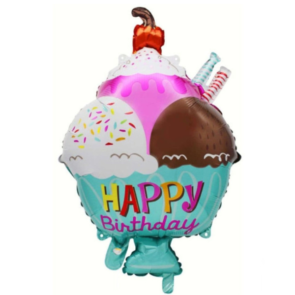 Куля фольгована фігурна 48х75 см Десерт Happy Birthday Різнокольоровий Китай