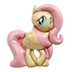 Шар фольгированный фигурный 59х59 см Пони Флаттершай My Little Pony Мой маленький пони Розовый и желтый Китай