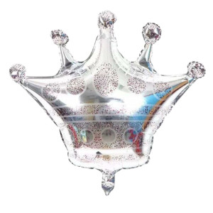 Куля фольгована фігурна 68х72 см Корона Срібло Китай