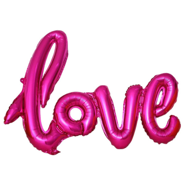 Куля фольгована напис надувний 108х64 см LOVE Фуксія Китай