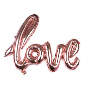 Куля фольгована напис надувний 108х64 см LOVE Рожеве золото Китай