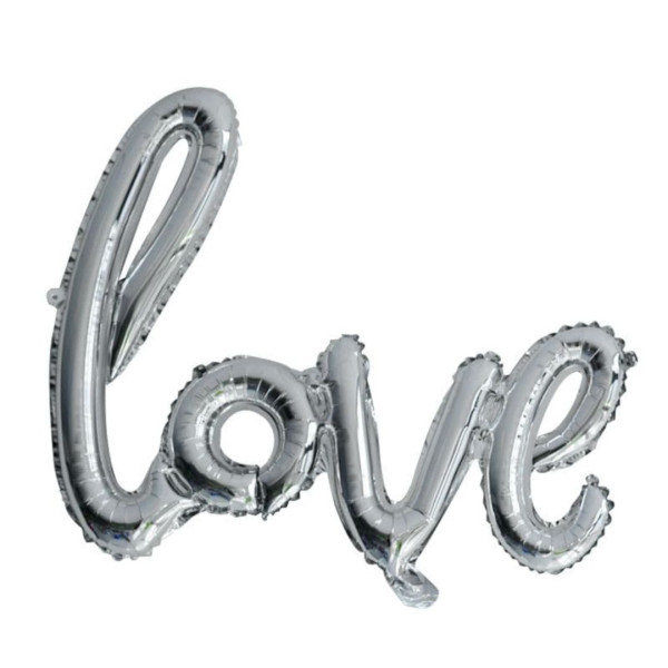 Куля фольгована напис надувний 108х64 см LOVE Срібло Китай