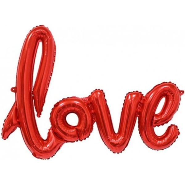 Куля фольгована напис надувний 50х34 см LOVE Червоний Китай
