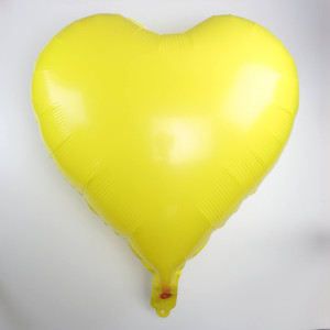 Куля фольгована Серце 18" 45 см Макарун Жовтий Китай