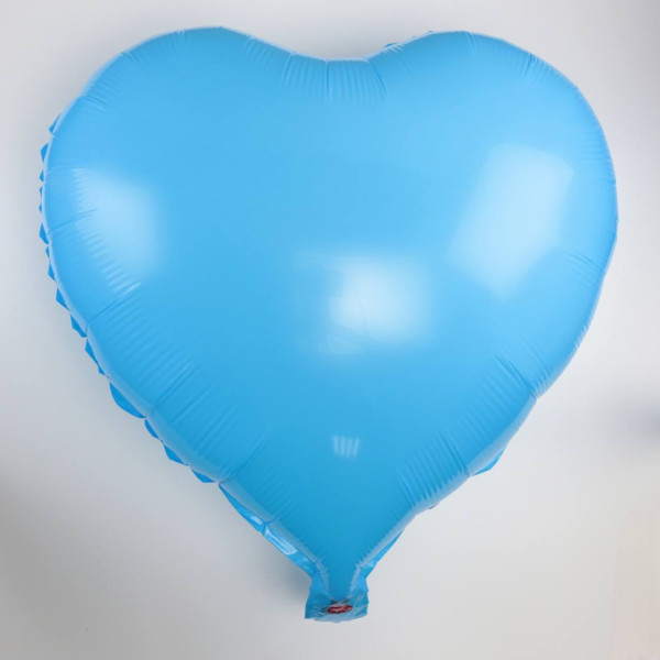 Куля фольгована Серце 18" 45 см Макарун Блакитний Китай