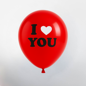 Кулі латекс 12" 30 см з написом I love you Червоний Китай Упаковка 100 штук